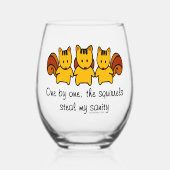 リスが僕の正気を取る ステムなしワイングラス (正面)