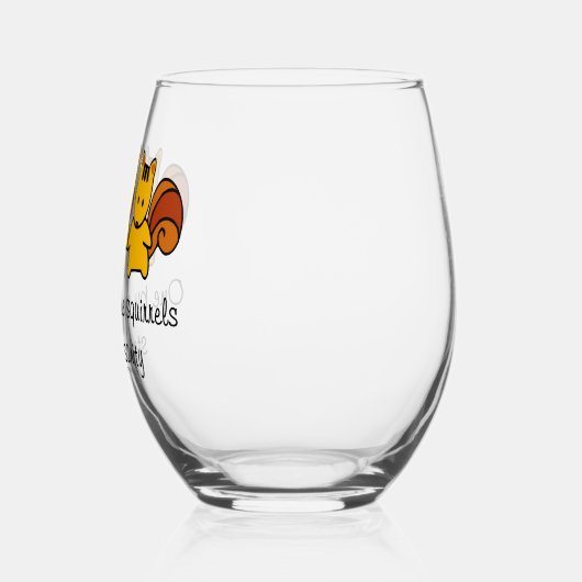 リスが僕の正気を取る ステムなしワイングラス (左)
