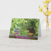 リスが元気になる カード (黄色い花)
