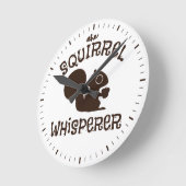 リスが可愛いユーモアのある ラウンド壁時計 (傾斜)