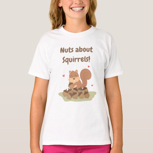 リスが大好きなナッツ可愛い Tシャツ (正面)