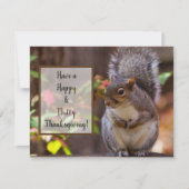 リスが忍耐強く感謝の気持ちを祈る シーズンカード (正面)