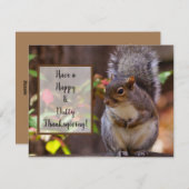 リスが忍耐強く感謝の気持ちを祈る シーズンカード (正面/裏面)
