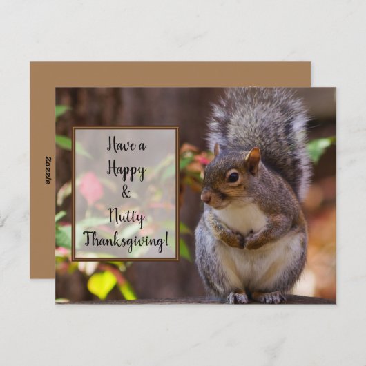 リスが忍耐強く感謝の気持ちを祈る シーズンカード (正面/裏面)