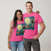 リスが月リスに向かって吠える Tシャツ (ユニセックス)