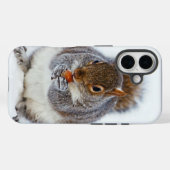 リスが木の実を食べる かわいい冬の写真 Case-Mate iPhoneケース (裏面 (横))