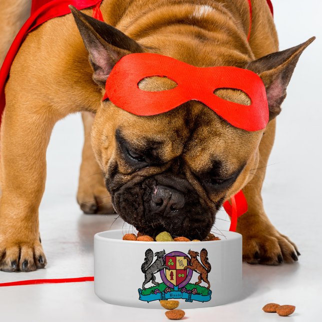 リスが横行する犬のコート・オブ・アームズ名前をカスタムする ボウル (クリエイターアップロード済み)