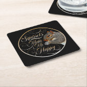 リスが私を幸せにする – リスの恋人 スクエアペーパーコースター (アングル)