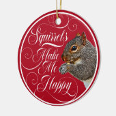 リスが私を幸せにする – リスの恋人 セラミックオーナメント (左)