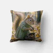 リスが財布の中にナッツを集める クッション (裏面)