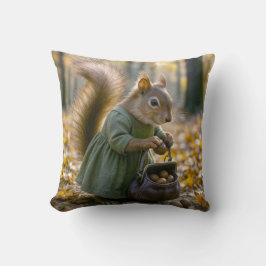 リスが財布の中にナッツを集める クッション