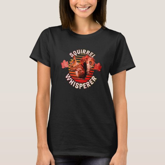 リスささやきレトロ動物リス Tシャツ (正面)