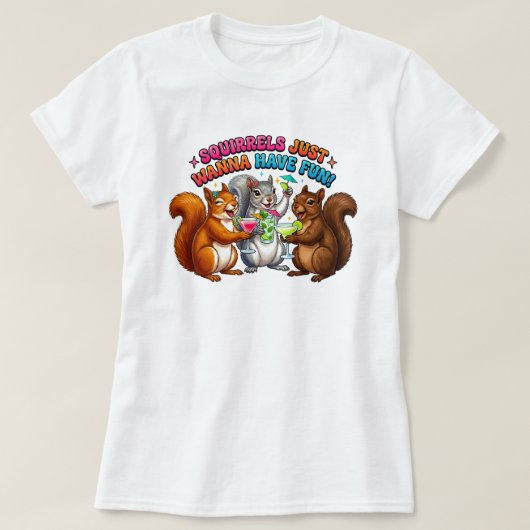 リスだって楽しく過ごしたい！ Tシャツ (デザイン正面)