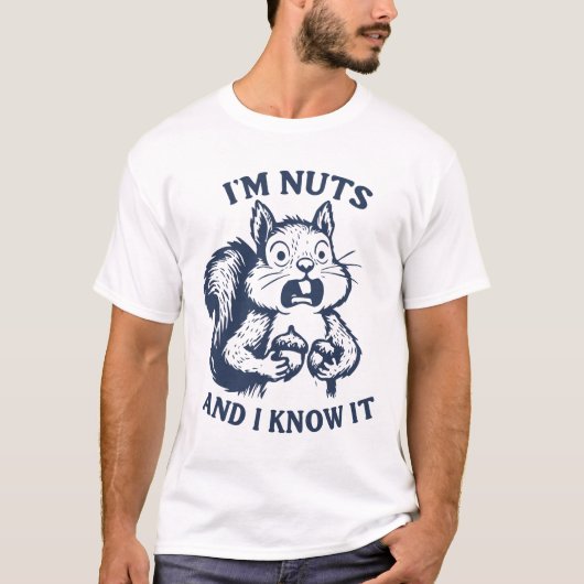 リスだって知ってるよ 私はナッツが大好き Tシャツ (正面)