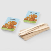 リスちゃんのほっぺたが赤い草原の扇風機 ハンドファン (組立なし)