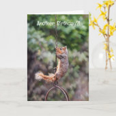 リスつるのチェーンのおもしろい誕生日 カード (黄色い花)