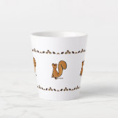 リスとどんぐりと葉のラテマグ 小 カフェラテマグ (正面)
