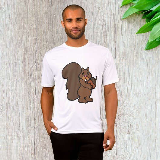 リスとどんぐりのかわいい森の動物 Tシャツ