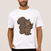 リスとどんぐりのかわいい森の動物 Tシャツ (正面)
