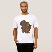 リスとどんぐりのかわいい森の動物 Tシャツ (正面フル)