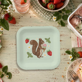 リスとアイスクリームの森のぱーてぃー ペーパープレート