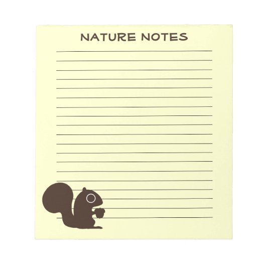 リスとカスタム文字 ノートパッド (正面)