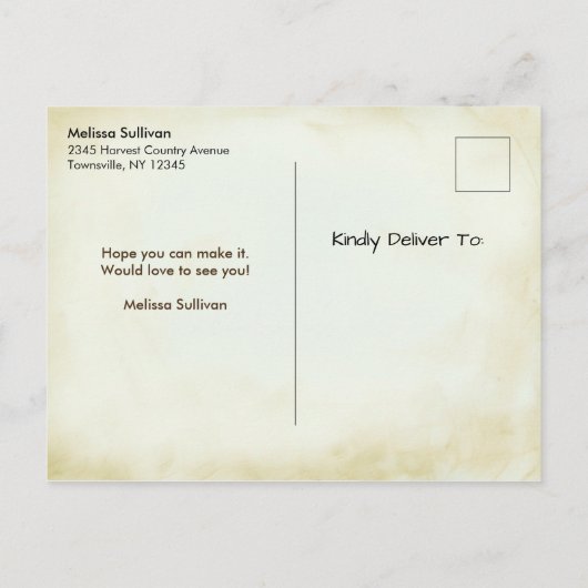 リスとカボチャの秋のクラシックSTD 案内ポストカード (裏面)