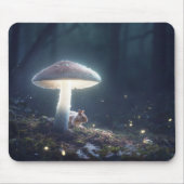 リスとキノコの神秘的な森の風景 マウスパッド (正面)