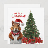 リスとクリスマスツリー シーズンカード (正面/裏面)