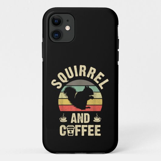 リスとコーヒーが好きな人向けのユーモラスなペットデザイン Case-Mate iPhoneケース (裏面)
