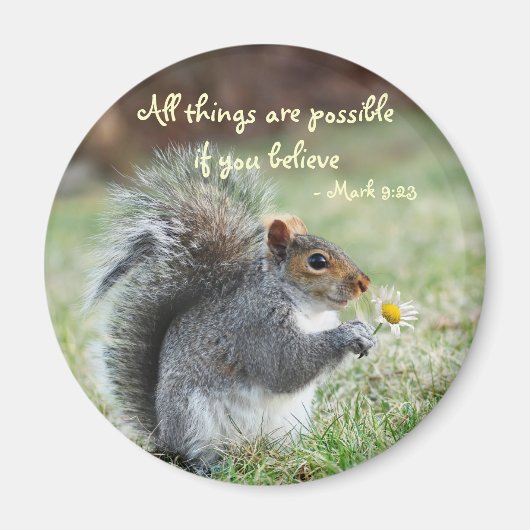 リスとデイジーマーク9:23 Verse マグネット (正面)