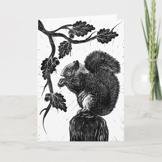 リスとドングリ シーズンカード (正面)