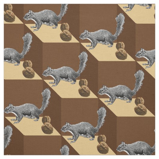 リスとナッツ ファブリック (見本)