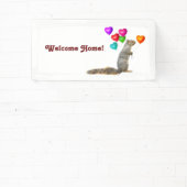 リスとハートバルーンウェルカムホームバナー 横断幕 (インサイチュ)