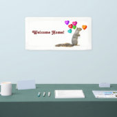 リスとハートバルーンウェルカムホームバナー 横断幕 (トレードショー)