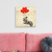 リスとハートバルーン キャンバスプリント (インサイチュ (リビング))