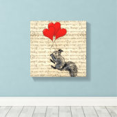 リスとハートバルーン キャンバスプリント (インサイチュ (ウッドフロア))