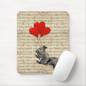 リスとハートバルーン マウスパッド (マウス)