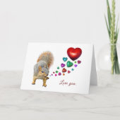 リスとハートバレンタインデーのカード カード (正面)