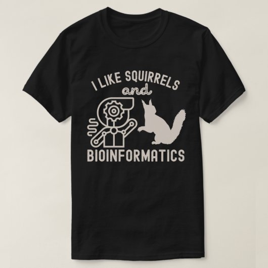 リスとバイオインフォマティクスが好き Tシャツ (デザイン正面)