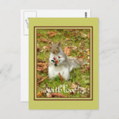 リスとバラ ポストカード (正面/裏面)
