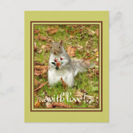 リスとバラ ポストカード