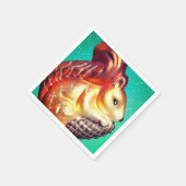 リスとピネコンのヴィンテージ秋冬オーナメント スタンダードカクテルナプキン (角)