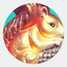 リスとピネコンのヴィンテージ秋冬オーナメント ラウンドシール