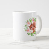 リスとピンクの花 ジャンボコーヒーマグカップ (正面右)