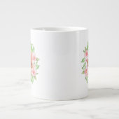 リスとピンクの花 ジャンボコーヒーマグカップ (正面)