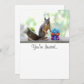 リスとプレゼント 招待状 (正面/裏面)