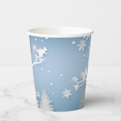 リスと冬の森のペーパーカットコーヒーマグ 紙コップ (左)