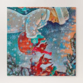 リスと女の子のためのクリスマス魔法 ジグソーパズル (横)