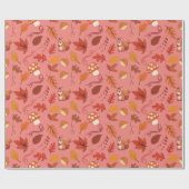 リスと栗のシームレス秋包装紙 ラッピングペーパー (フラット)